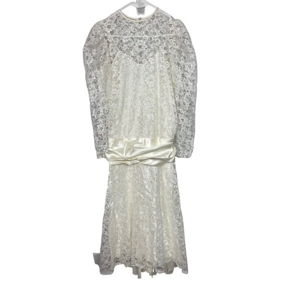 Alfred Angelo Ivory 1970s Wedding Dress Vintage 13 14 - Picture 3 of 16